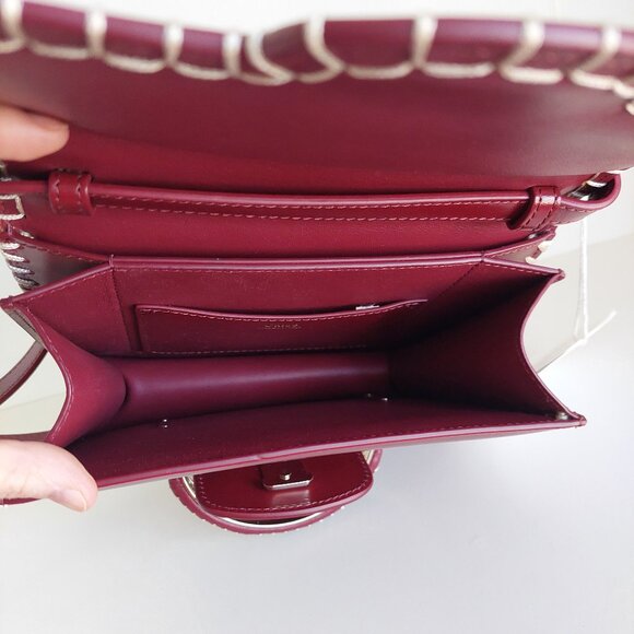 CHLOE Kattie Dark Ruby Red Crossbody Bag - Picture 15 of 17